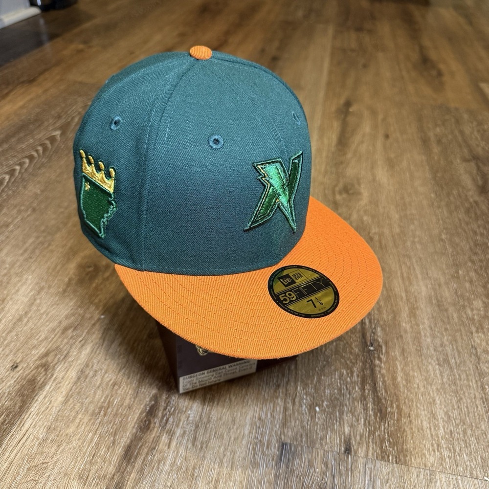 Hat Club Northwest Arkansas Naturals New Era Cap 7 1/8 Green Burnt Orange Royals